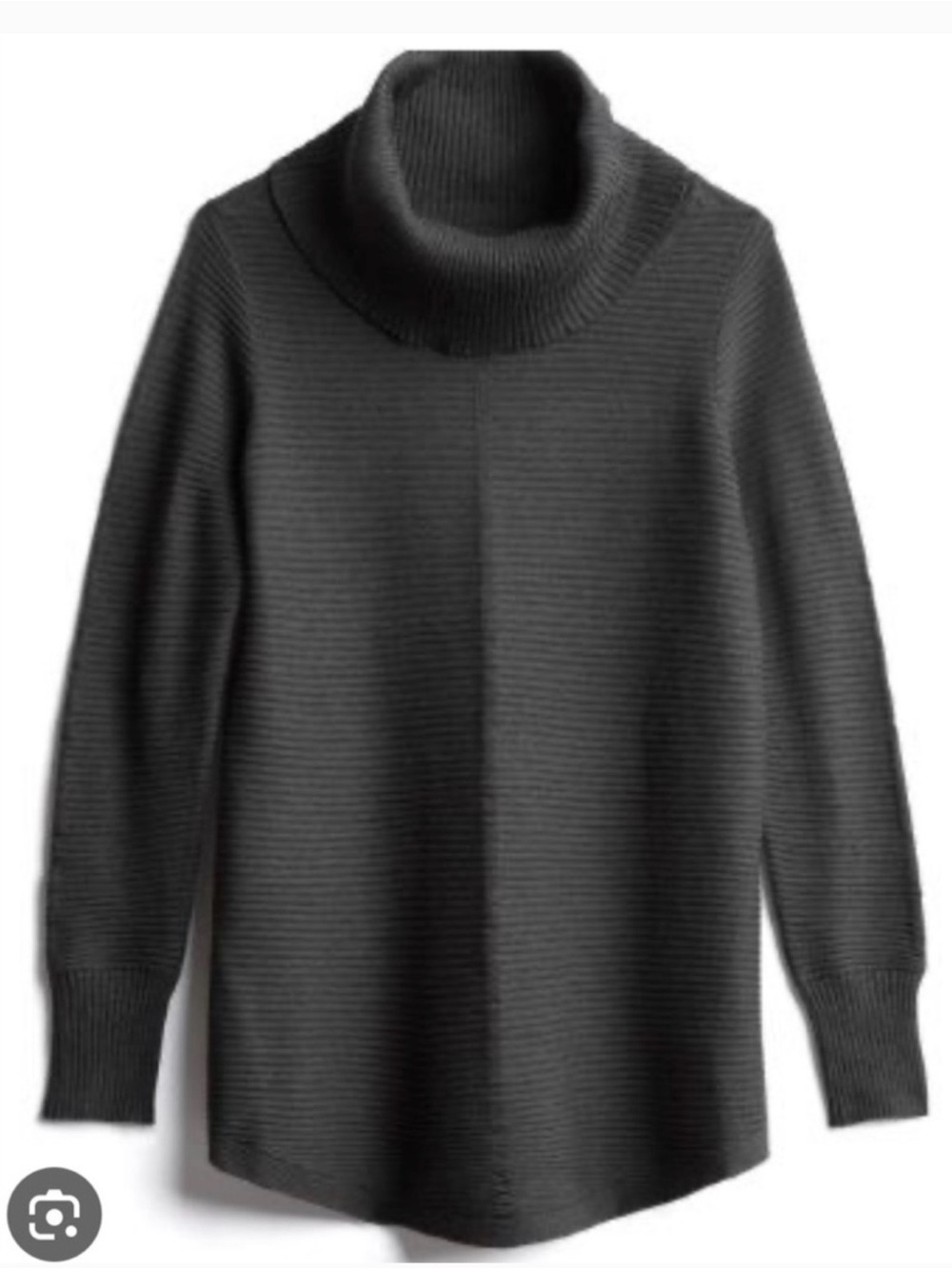Turtleneck Ribbed Long-Sleeve Sweater - Black